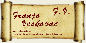 Franjo Veškovac vizit kartica